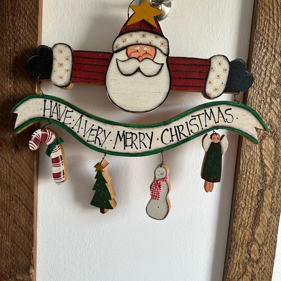 Vintage Hand Crafted Santa Have a Merry Christmas Wooden Wall Art - Picture 15 of 16